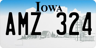 IA license plate AMZ324