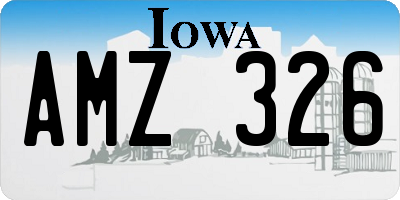 IA license plate AMZ326