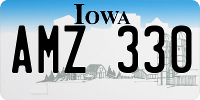 IA license plate AMZ330