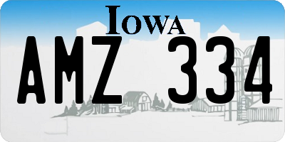 IA license plate AMZ334