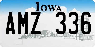 IA license plate AMZ336