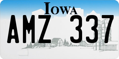 IA license plate AMZ337