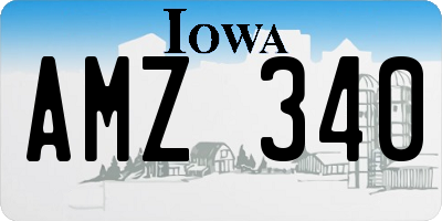 IA license plate AMZ340
