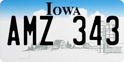 IA license plate AMZ343