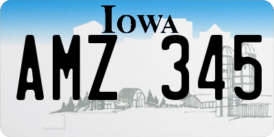 IA license plate AMZ345