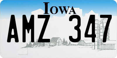 IA license plate AMZ347
