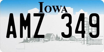 IA license plate AMZ349