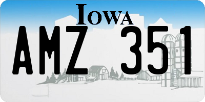 IA license plate AMZ351