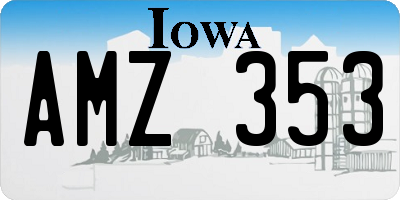 IA license plate AMZ353