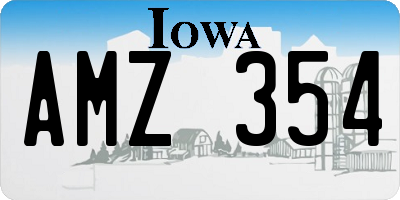 IA license plate AMZ354