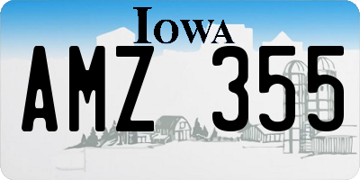 IA license plate AMZ355