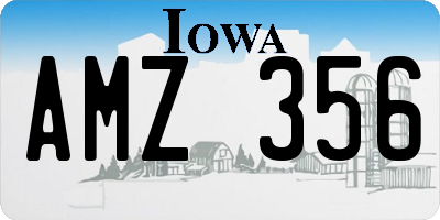 IA license plate AMZ356