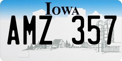 IA license plate AMZ357