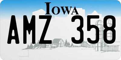 IA license plate AMZ358