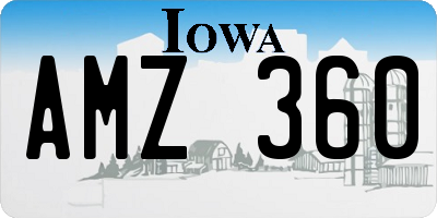 IA license plate AMZ360