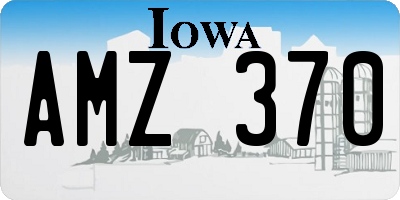 IA license plate AMZ370