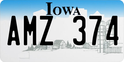 IA license plate AMZ374