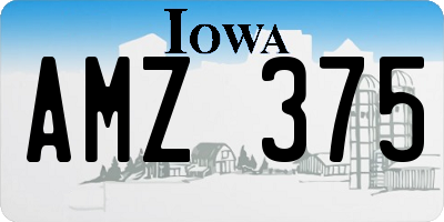 IA license plate AMZ375