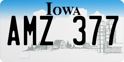 IA license plate AMZ377