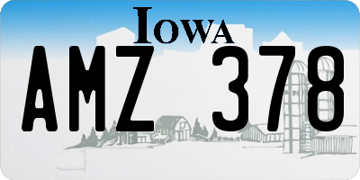 IA license plate AMZ378