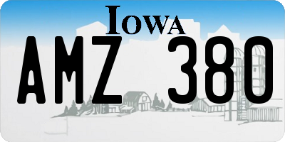 IA license plate AMZ380