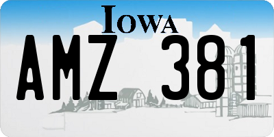 IA license plate AMZ381