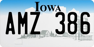 IA license plate AMZ386