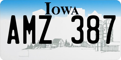 IA license plate AMZ387