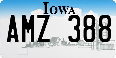 IA license plate AMZ388