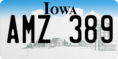 IA license plate AMZ389