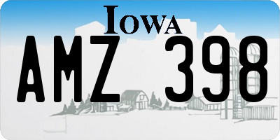 IA license plate AMZ398