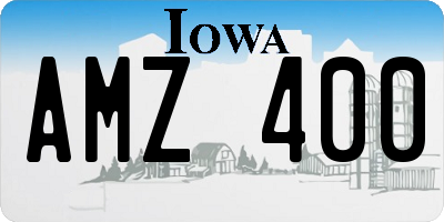 IA license plate AMZ400