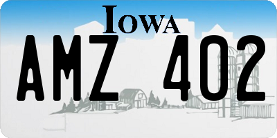 IA license plate AMZ402