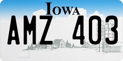 IA license plate AMZ403