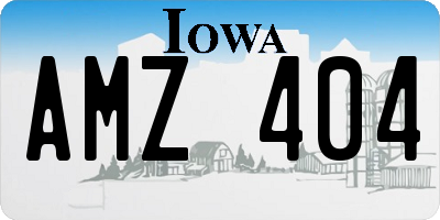 IA license plate AMZ404