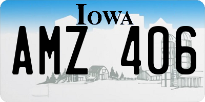 IA license plate AMZ406