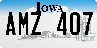 IA license plate AMZ407