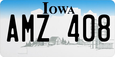 IA license plate AMZ408