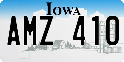 IA license plate AMZ410