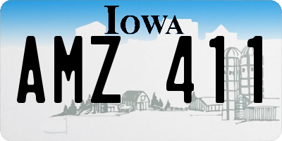 IA license plate AMZ411