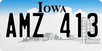 IA license plate AMZ413