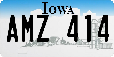IA license plate AMZ414