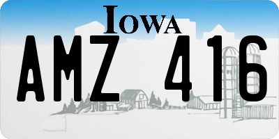 IA license plate AMZ416