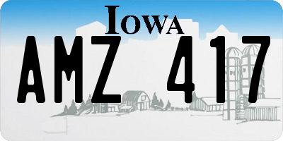 IA license plate AMZ417