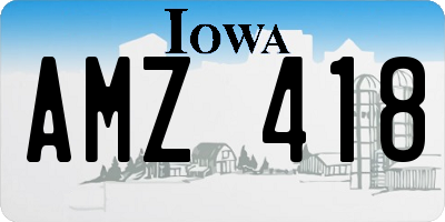 IA license plate AMZ418