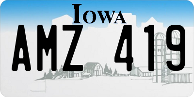 IA license plate AMZ419