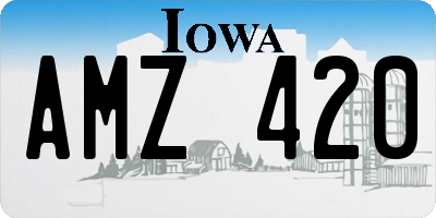 IA license plate AMZ420