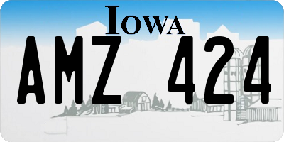 IA license plate AMZ424