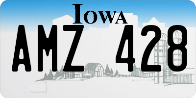 IA license plate AMZ428