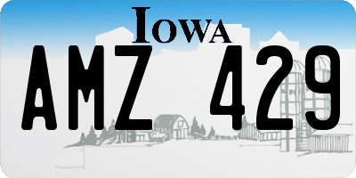 IA license plate AMZ429